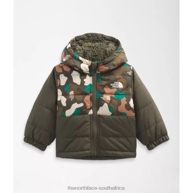 Baby Reversible Mount Chimbo Full Zip Hooded Jacket TX0865935 New Taupe Green The North Face