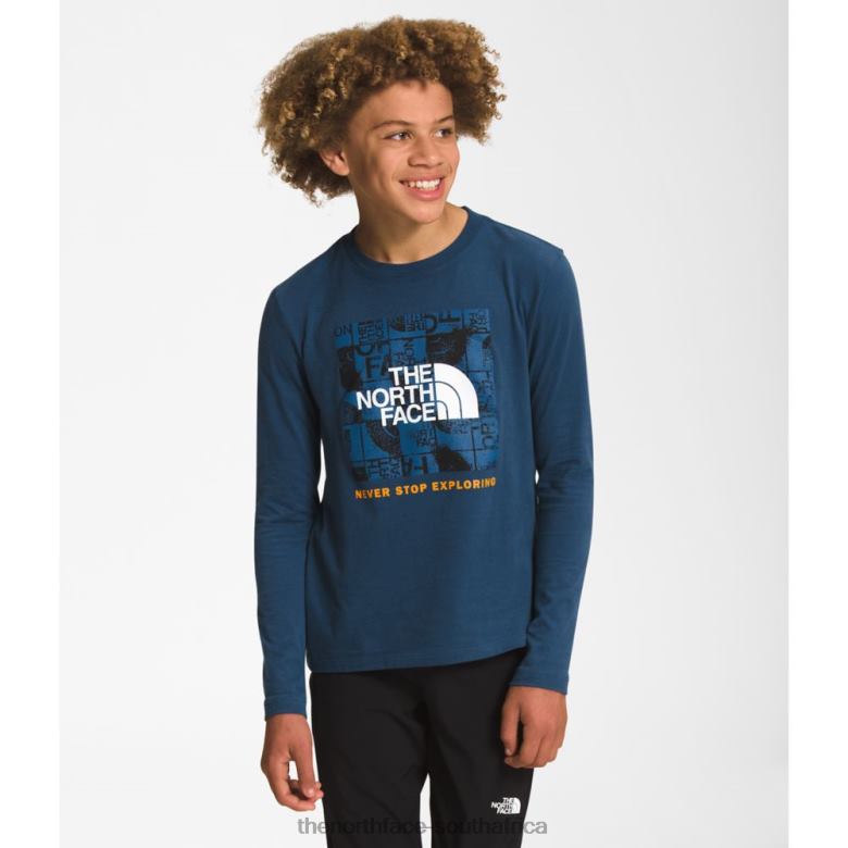 Boys Long Sleeve Graphic Tee TX0865874 Shady Blue The North Face