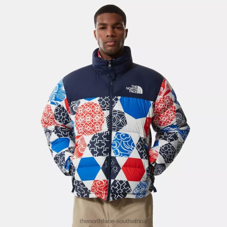 Men Printed 1996 Retro Nuptse Down Jacket TX0861256 Blue Ic Geo The North Face