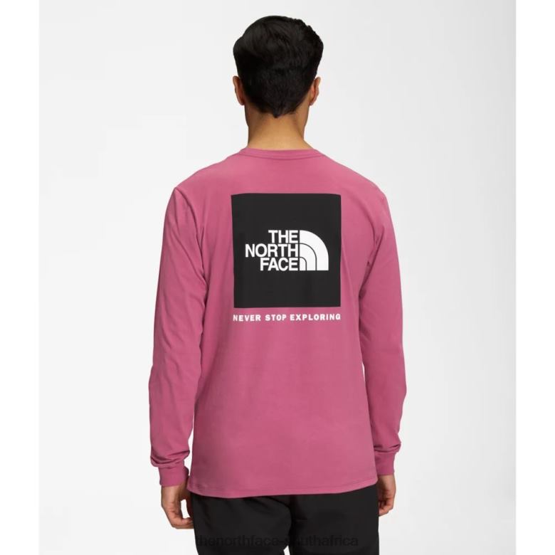 Men Long Sleeve Box Nse Tee TX0863362 Red Violet The North Face