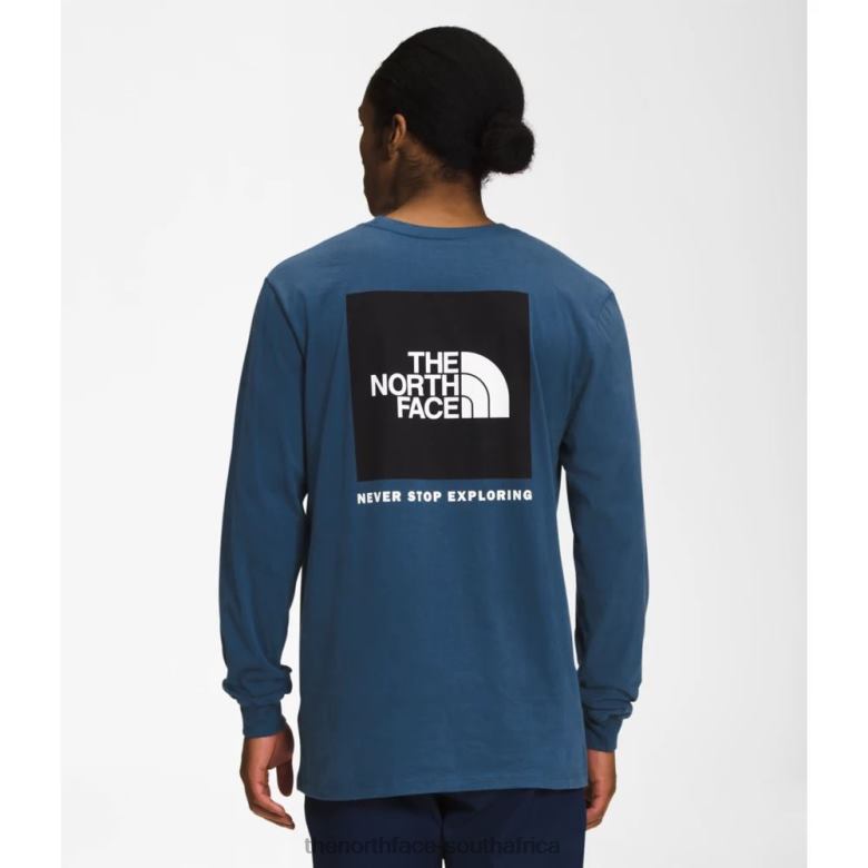 Men Long Sleeve Box Nse Tee TX0863368 Shady Blue The North Face