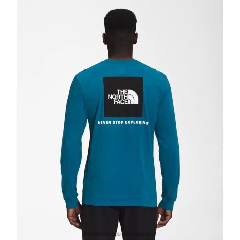 Men Long Sleeve Box Nse Tee TX0863369 Banff Blue The North Face