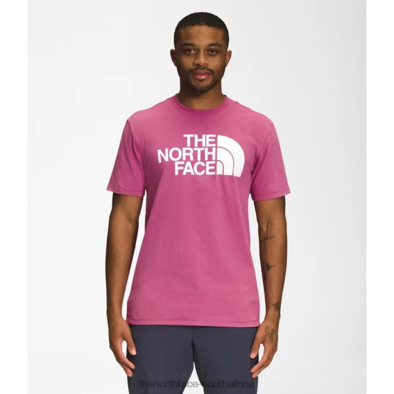 Men Short Sleeve Half Dome Tee TX0863445 Red Violet The North Face