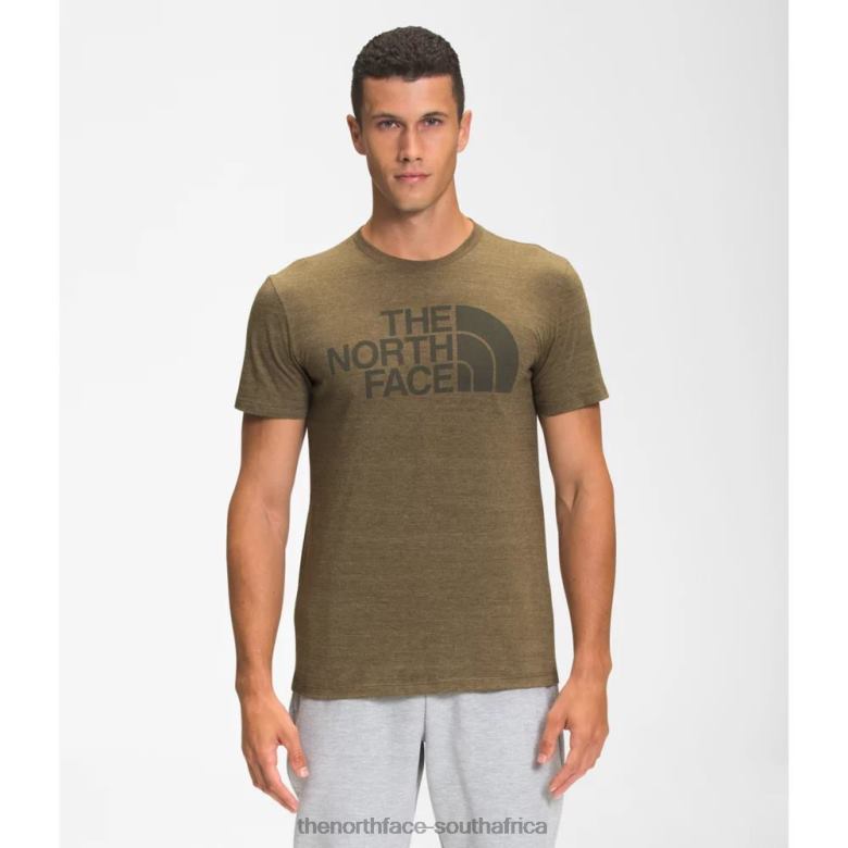 Men Short Sleeve Half Dome Tri Blend Tee TX0864283 Military Olive The North Face