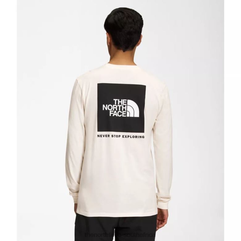 White Black Men Long Sleeve Box Nse Tee TX0863370 White-Black The North Face