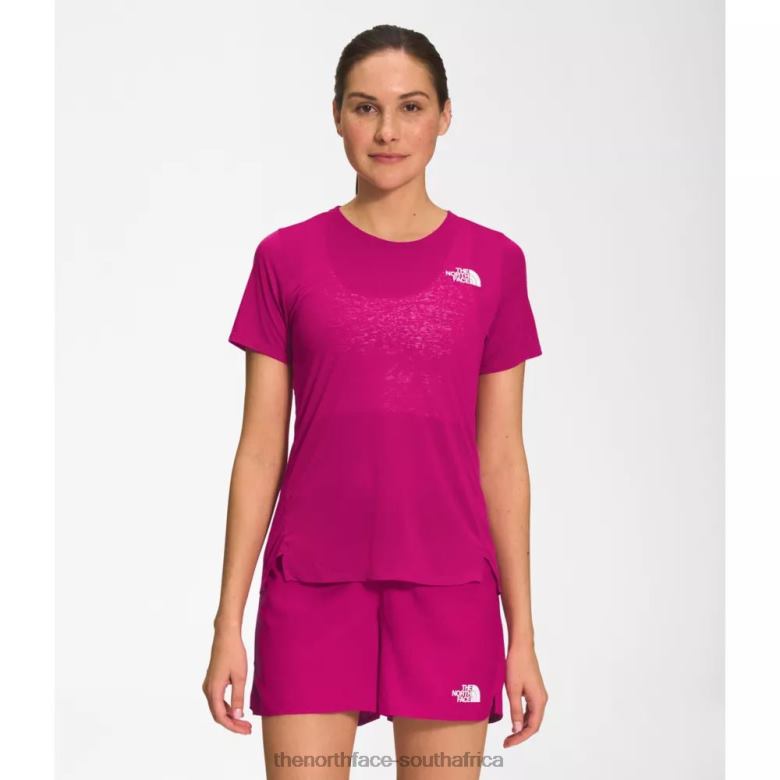 Women Sunriser Short Sleeve Shirt TX0864483 Fuschia Pink The North Face