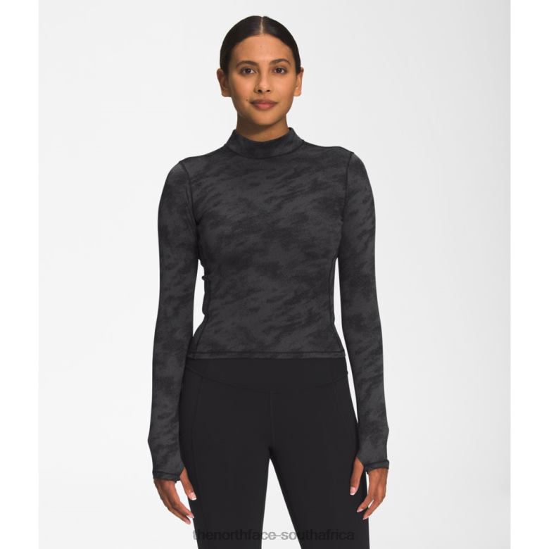 Women Sunset Pass Jacquard Long Sleeve TX0865254 Black Jacquard The North Face