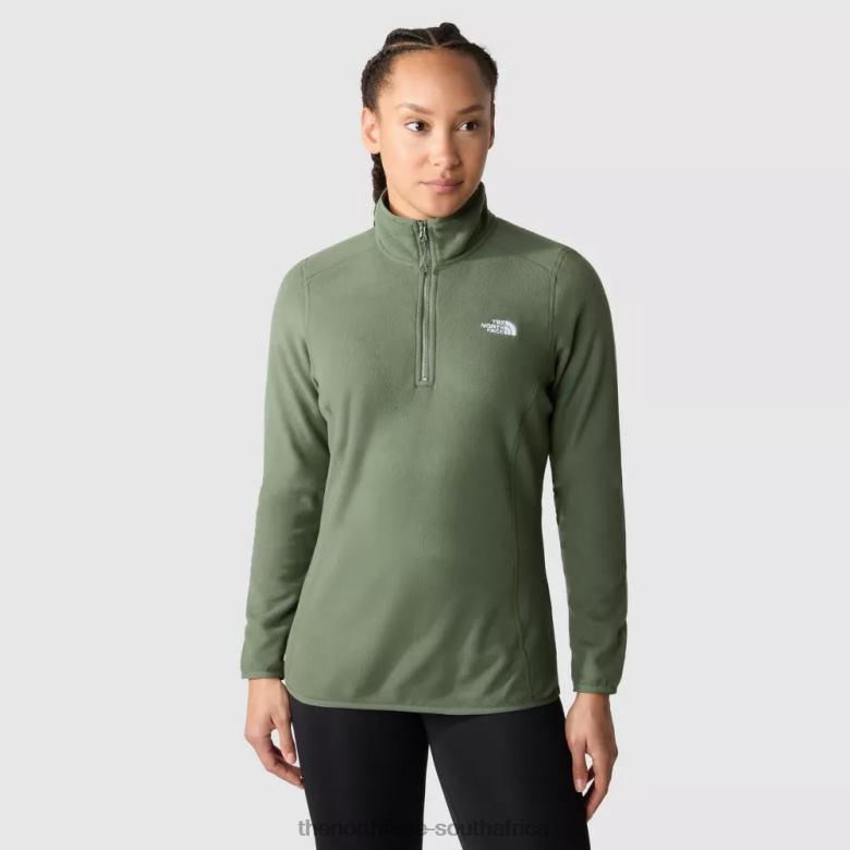 Women 100 Glacier 1/4 Zip Fleece TX0861155 Thyme The North Face