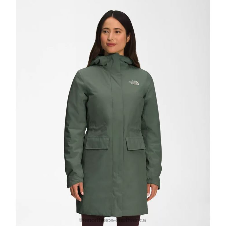 Women City Breeze Insulated Parka TX0864236 Thyme The North Face