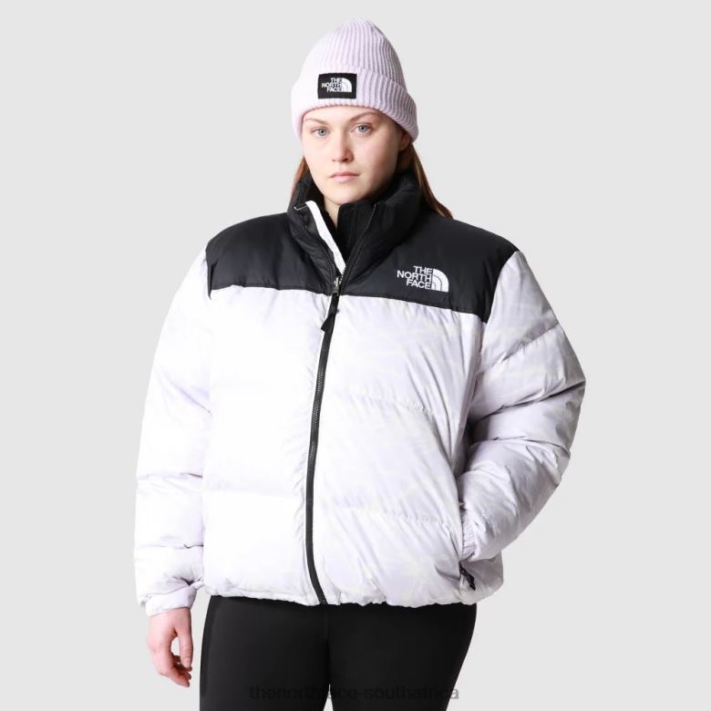 Women Plus Size Printed 1996 Retro Nuptse Down Jacket TX0861478 Lavender Fog The North Face