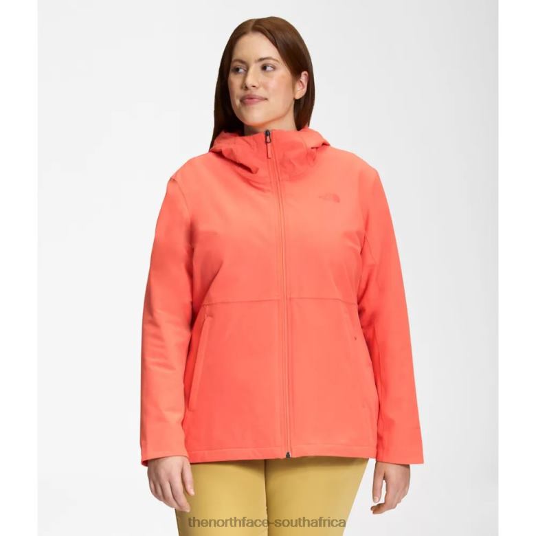 Women Plus Shelbe Raschel Hoodie TX0864921 Coral Sunrise The North Face