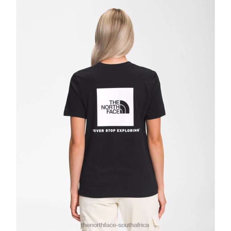 Black White Women Short Sleeve Box Nse Tee TX0863346 Black-White The North Face