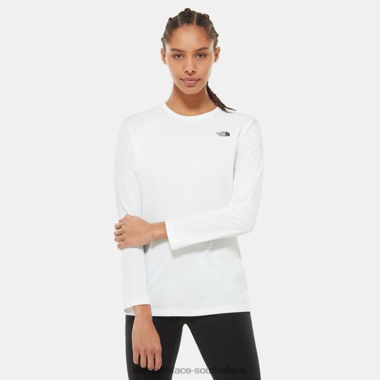 Women Simple Dome Long Sleeve T-Shirt TX086200 White The North Face